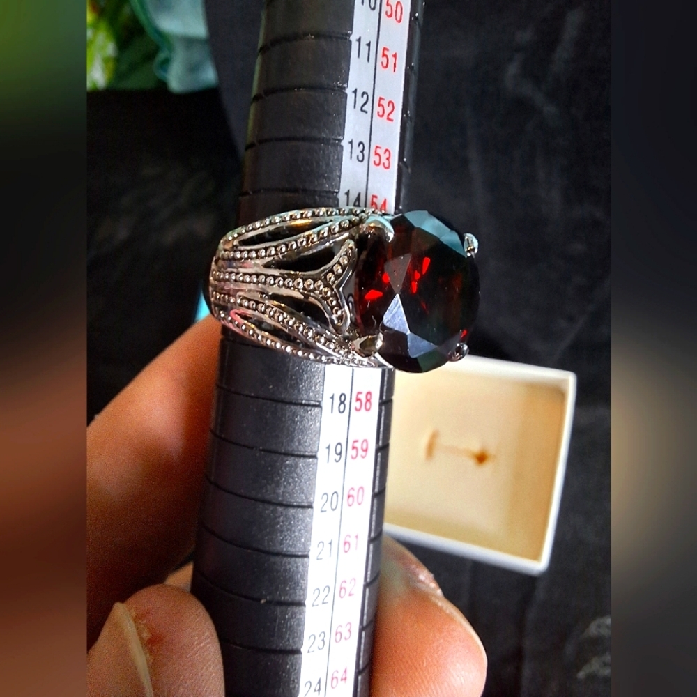 Premier Designs Ruby Ring Rhodium Overlay - Picture 3 of 15